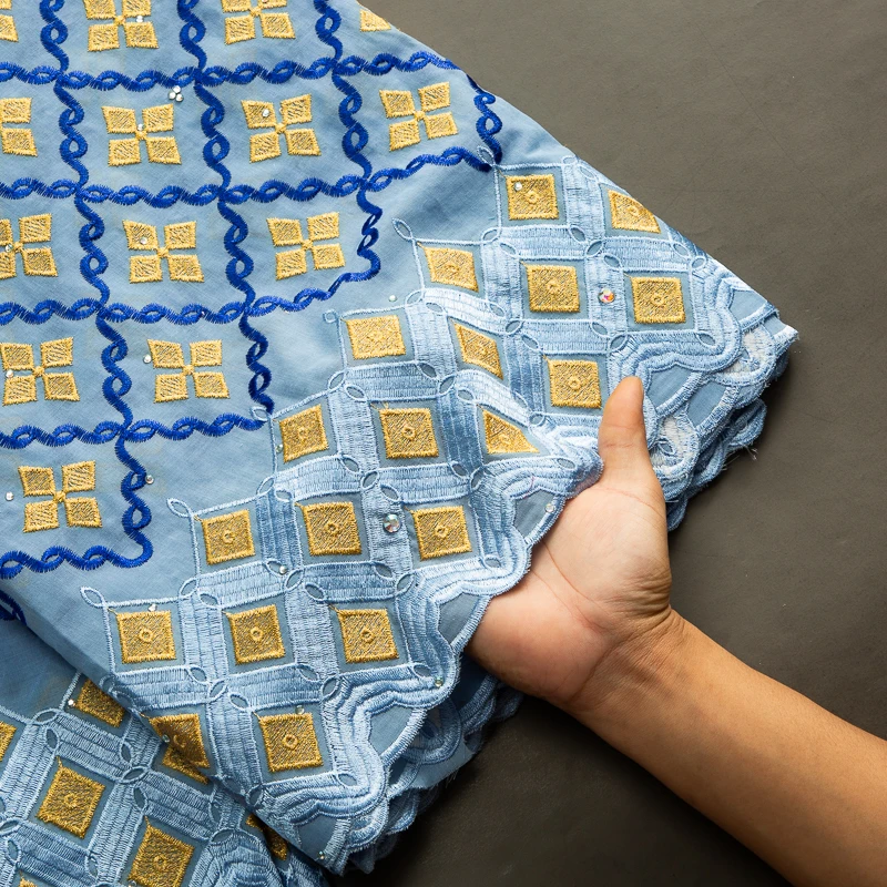 Африканская нигерийская хлопчатобумажная кружевная ткань 2023