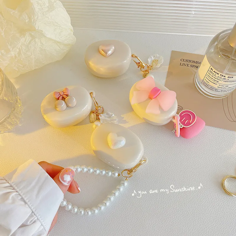 

New INS Love/flowers off white Earphone Case For Baseus E2 TWS wireless bluetooth Headphone Case for Baseus E2 with keychain