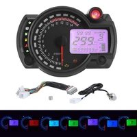 universal 7 colors lcd digital motorcycle speedometer odometer meter max 299kmh tachometer moto panel motorcycle accessories