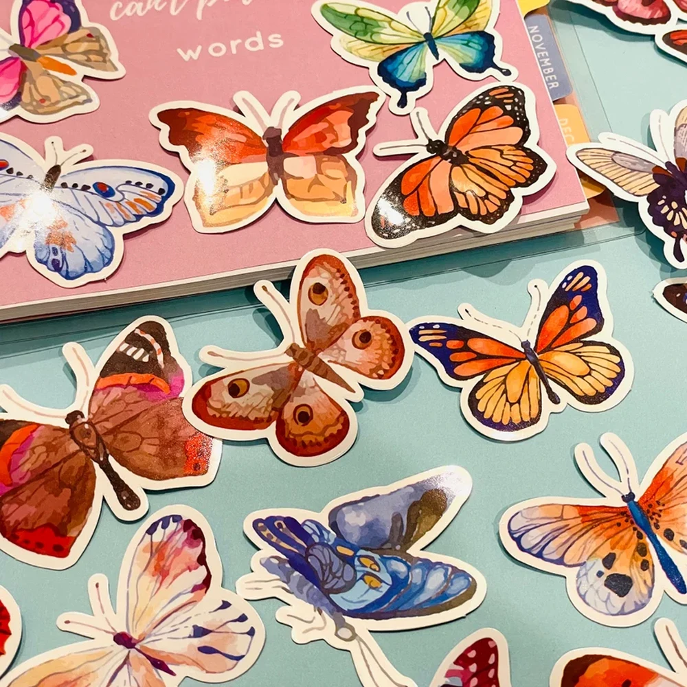 

Набор из 50 ярких водонепроницаемых наклеек-бабочек для ноутбука, искусственная кожа, бутылка для воды, скейтборд, гитара, поделки своими руками