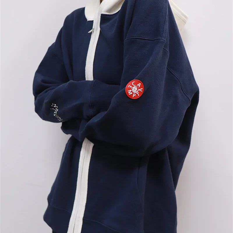 

CAVEMPT C.E Spring And Autumn Casual Fashion Splicing Contrast Hoodie Men Women Printing Zip