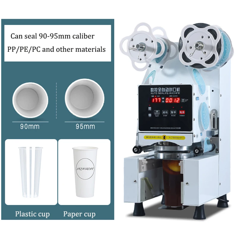 

Automatic Cup Sealing Machine Bubble Tea Plastic Paper Cup Sealer Soy Milk Cup Sealing Machine