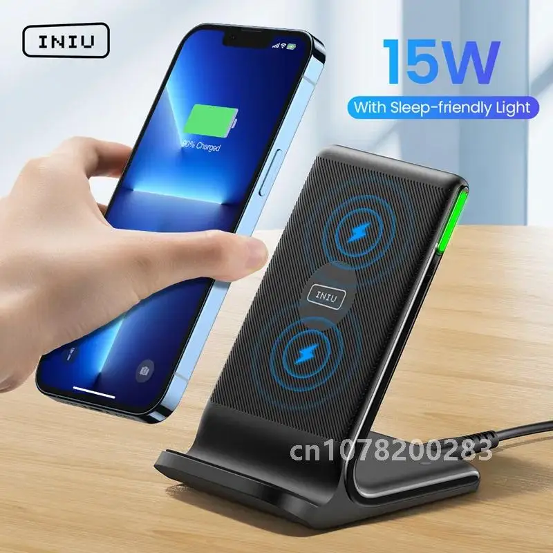 Беспроводное зарядное устройство INIU подставка для быстрой зарядки 15 Вт iPhone 14 13 12