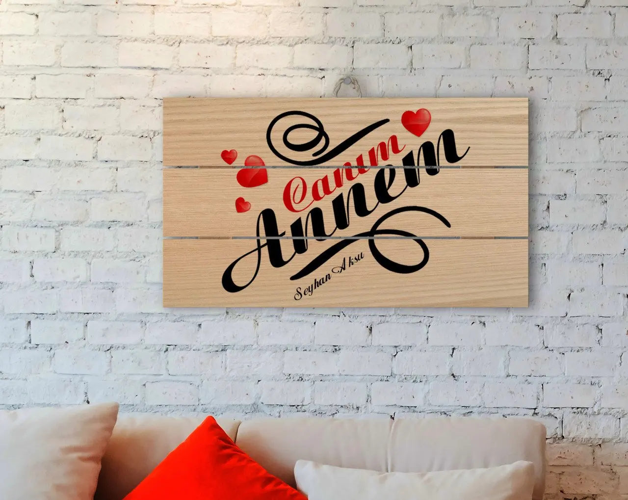 

Personalized Dear Mom Design Authentic Wooden Pallet Tablo-14