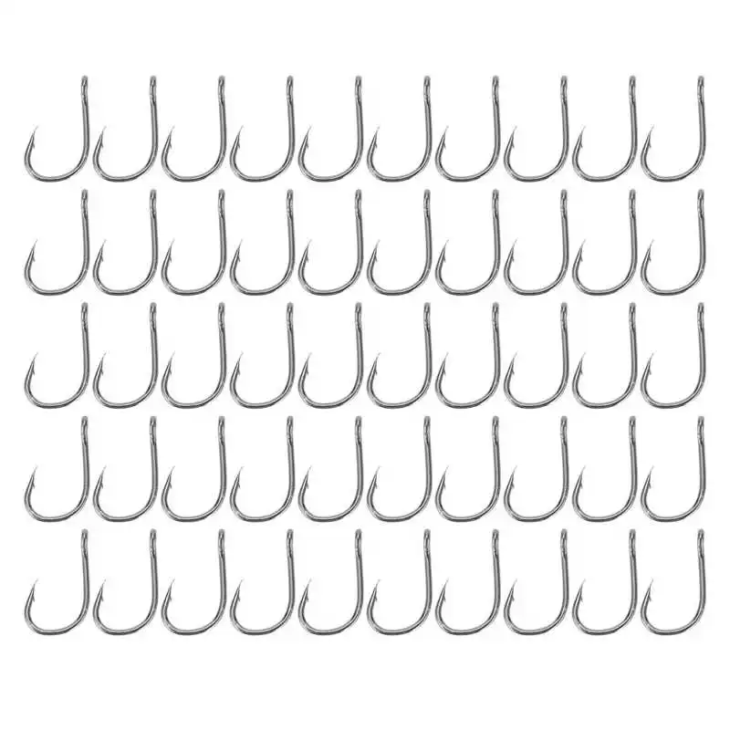 

50Pcs High Carbon Steel Fishing Hook Octopus Offset Sport Circle Fishing Hook Iseama Type Barbed Fish Hook size3# - size15#