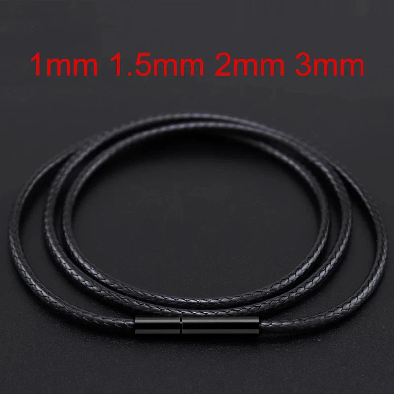 Ожерелье-цепочка из черной кожи для мужчин и женщин плетеная веревка ручной