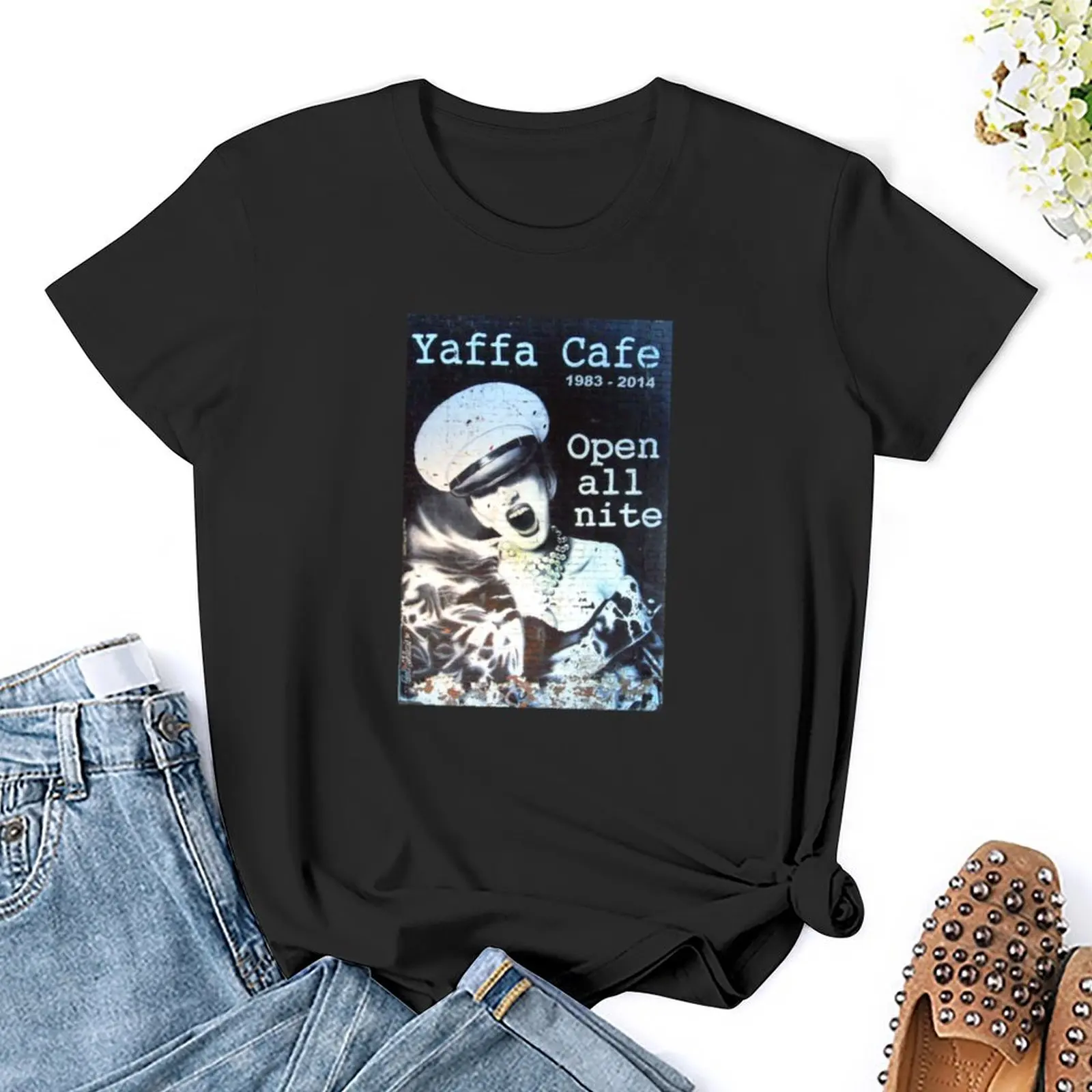 Yafa Cafe футболка с надписью NYC hippie одежда летняя аниме белые футболки для женщин