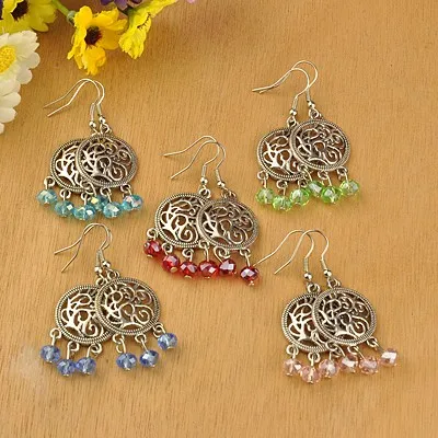 

Серьги Kissitty с разноцветными стеклянными бусинами для женщин, длинные висячие ювелирные изделия, Подарочная фурнитура, 20 пар