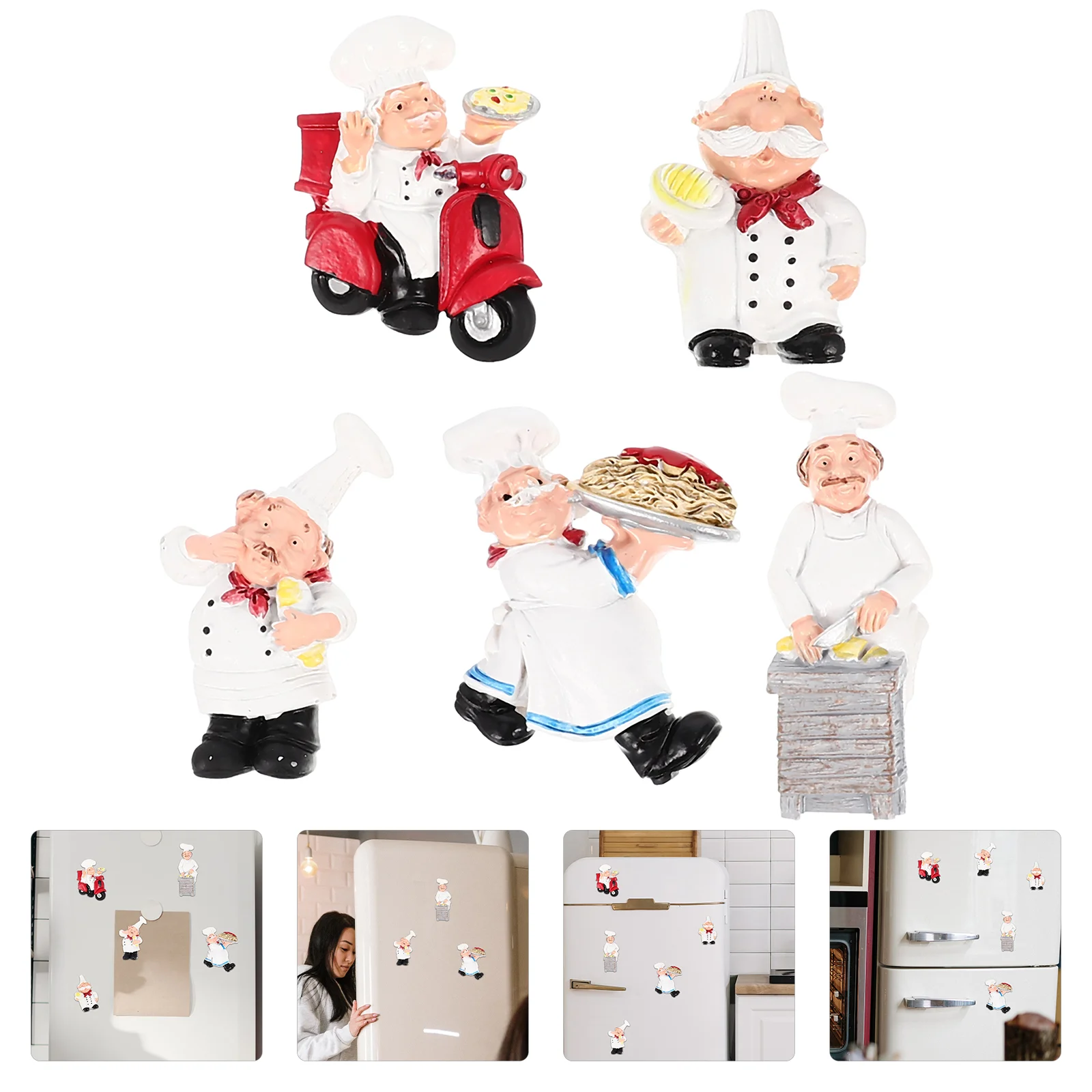 

Кухонная Магнитная Статуэтка шеф-повара, итальянские фигурки, наклейки, белая доска, французский холодильник