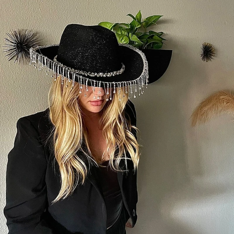 

Fashion Cowgirl Hat Halloween Party Costume Sunglasses Scarf Set Adult Accessory