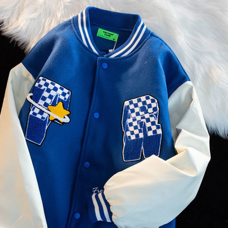 

American retro alphabet embroidery jackets coats men's 2022 new Y2K street hip-hop baseball suit couple casual trend jacket top