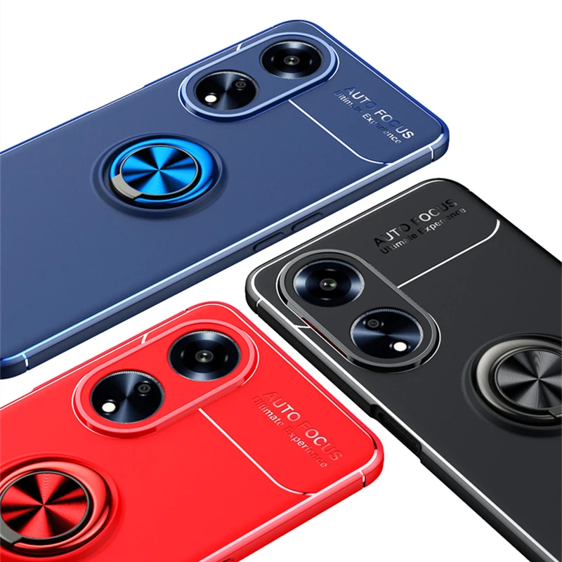 

For Cover OPPO A98 5G Case OPPO A98 5G Capas New Shockproof Phone Bumper Back Soft Ring Magnetic Holder For Fundas OPPO A98 5G