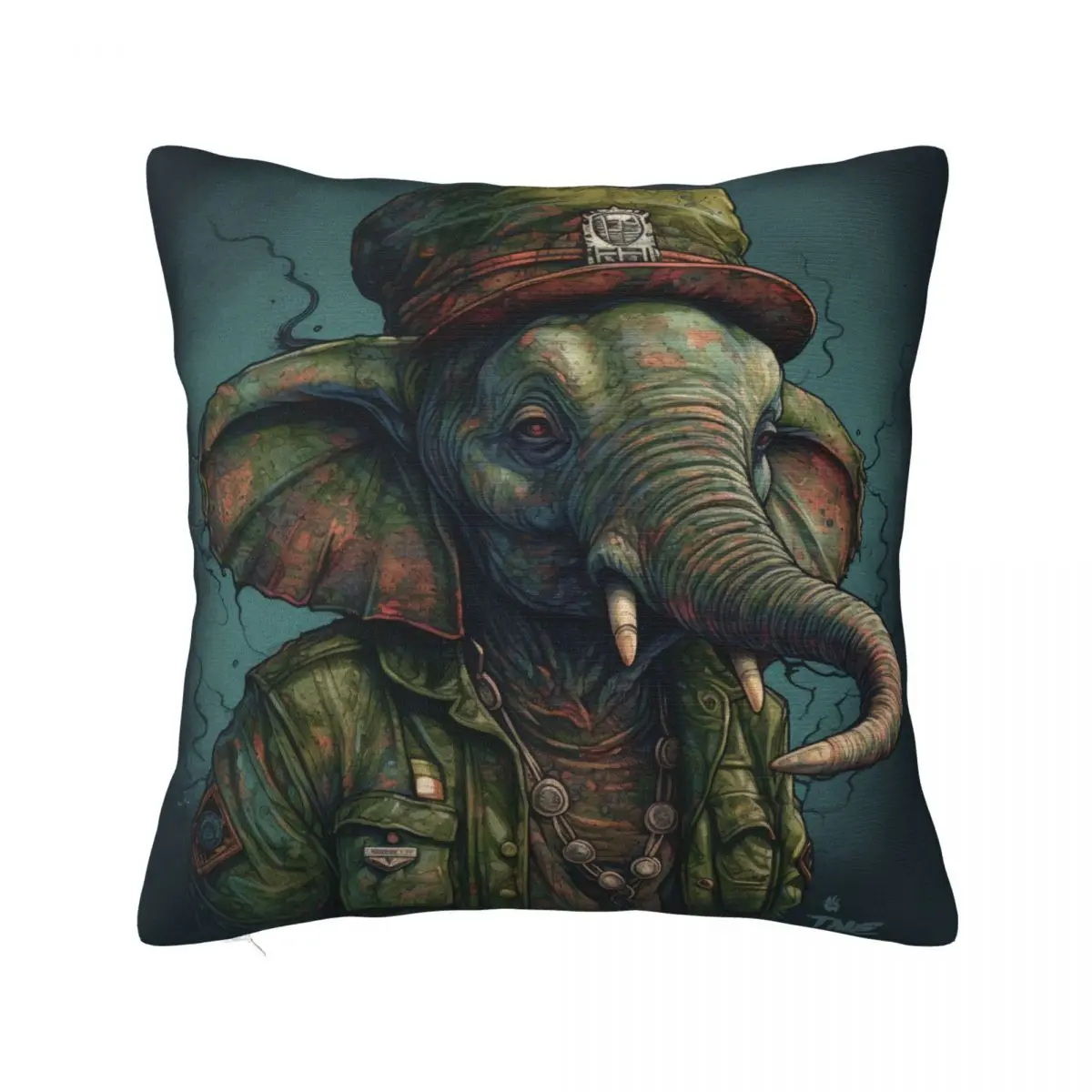 

Elephant Pillow Case Pop Caricatures Modern Polyester Pillowcase Home Decor Zipper Spring Cover