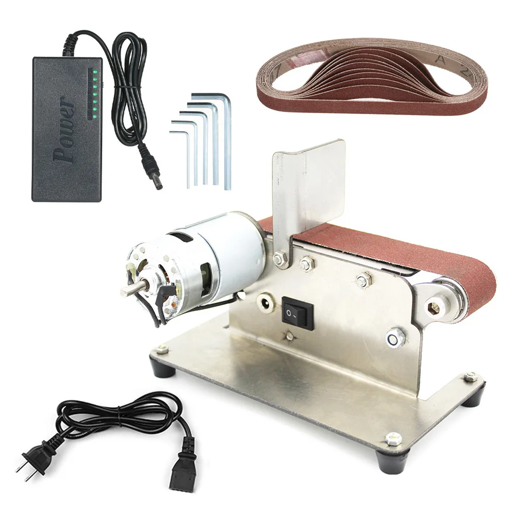 

Mini Electric Belt Grinding Sander Horizontal Belt Sander Multifunctional Grinder DIY Polishing Grinding Machine