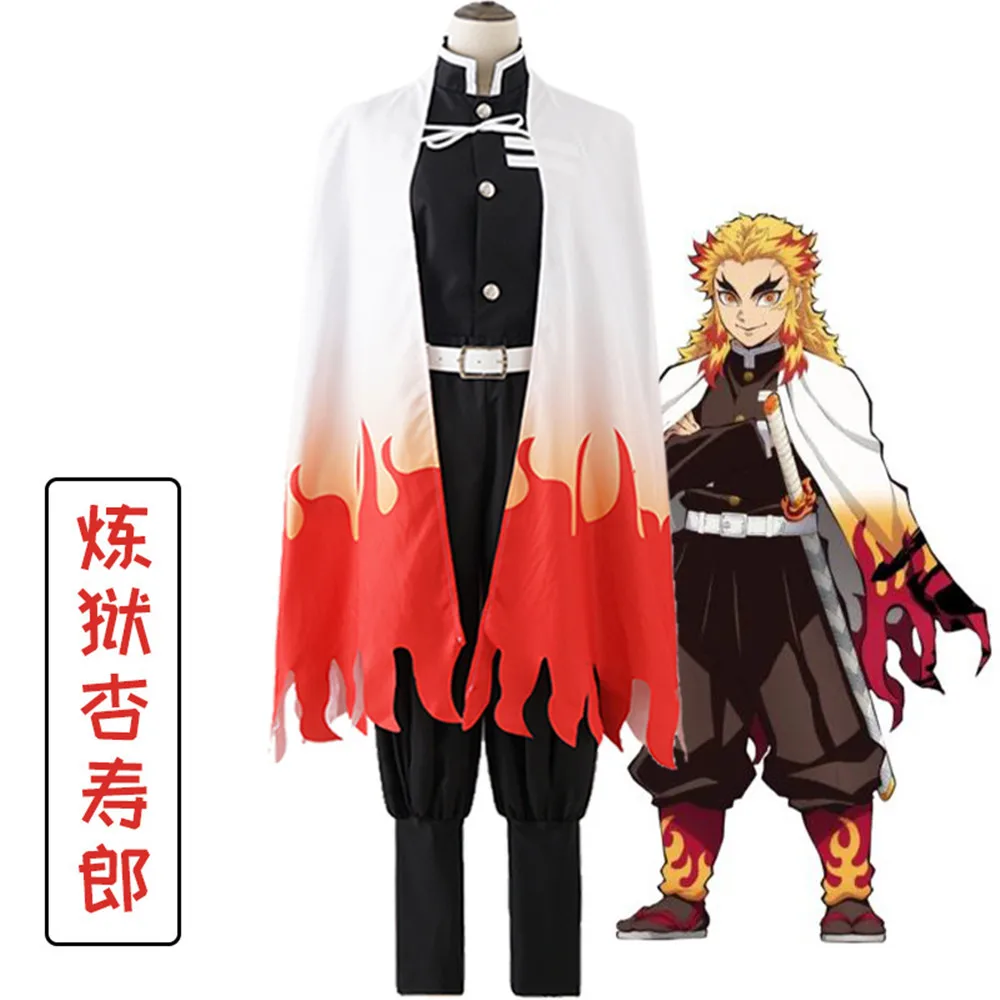 Anime Kimono Cosplay Demon Slayer Rengoku Kyoujurou Kimetsu no Yaiba Kids Adult Costume Kimonos