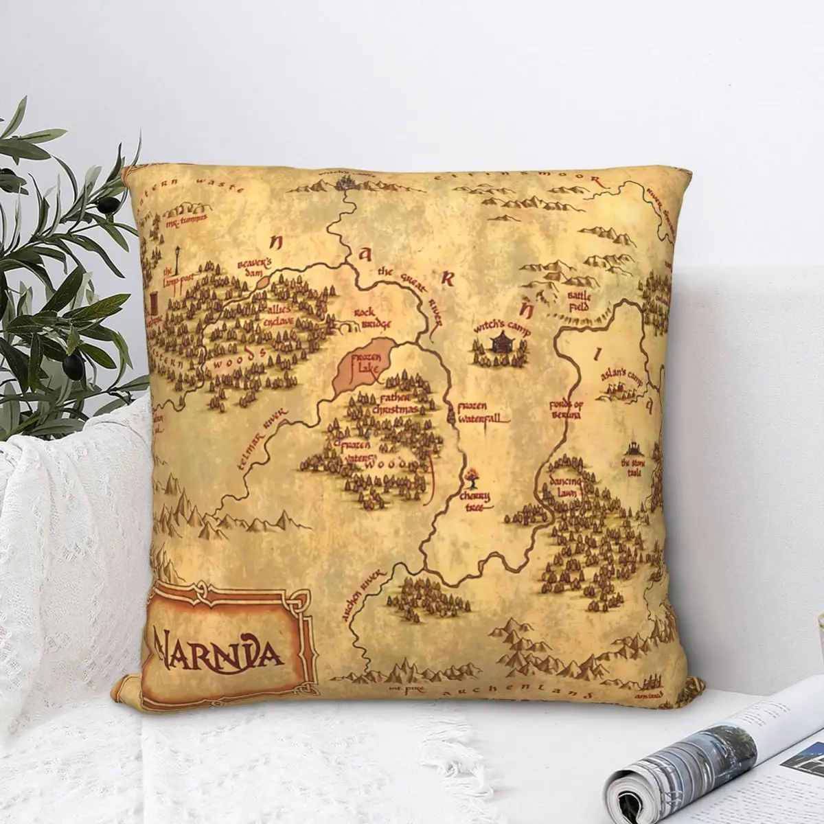 

Narnia Map Throw Pillow Case Short Plus Cushion Covers For Home Sofa Chair Decorative Backpack
