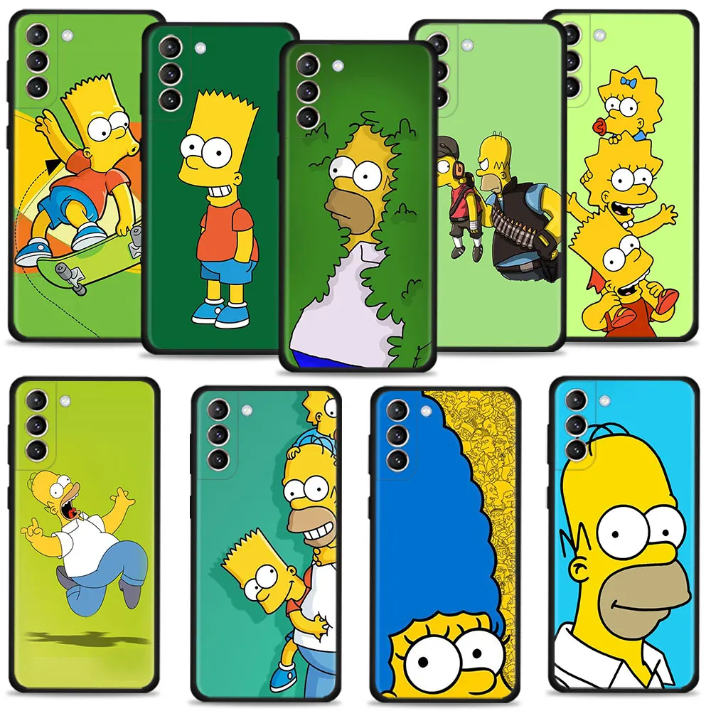 

Phone Case For Samsung Galaxy S22 S21 S20 FE Ultra S10 S9 S8 Plus S10e Note 20Ultra 10Plus The Simpsons Homer Marge Bart Maggie