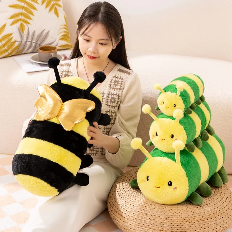 

Плюшевая игрушка «гусеница пчелы», милые мягкие игрушки-животные, крылья, пчела, плюши, мягкая декоративная подушка, аниме, Детская кукла для девочек, подарок на день рождения, 22-45 см