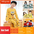 Детская Хлопковая пижама с длинным рукавом, на возраст 8-14 лет