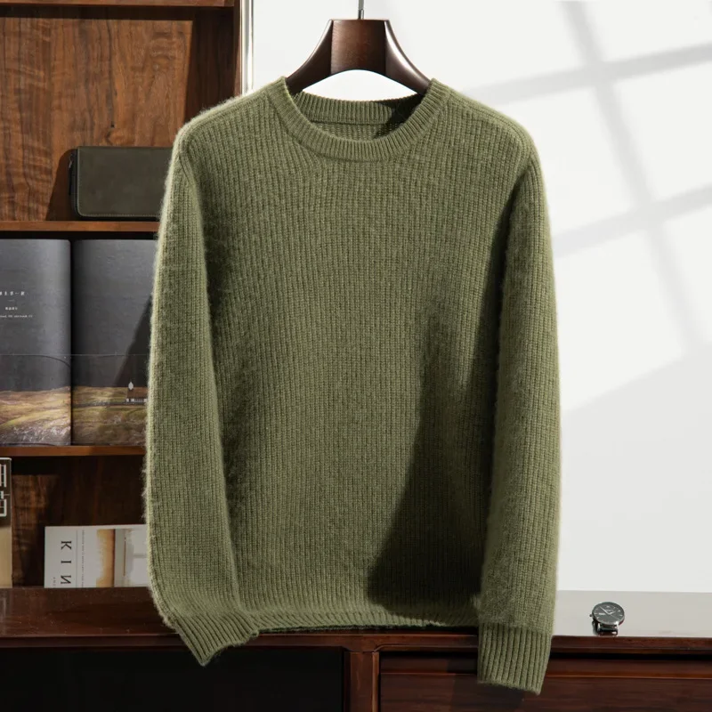 Осень/зима 2023 новая мужская утолщенная верхняя шерстяная рубашка с круглым