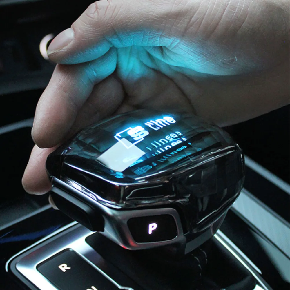 

Modified Crystal Handle Gear Shift Knob Cover Lever Head Decor with led Sline Sticker For Audi A4 A6 Q5 A5 Q7 Q8 A8 Accessories