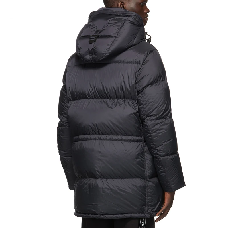 off-Season down Jacket Men's Mid-Length Thickened Korean Style Trendy Coat over the Knee Hood Cotton Clothes