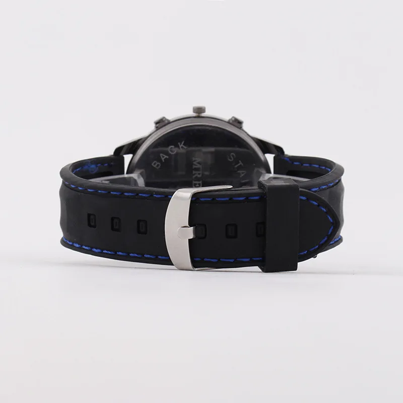 Спортивный большой циферблат силиконовая лента с тремя глазами мужские часы