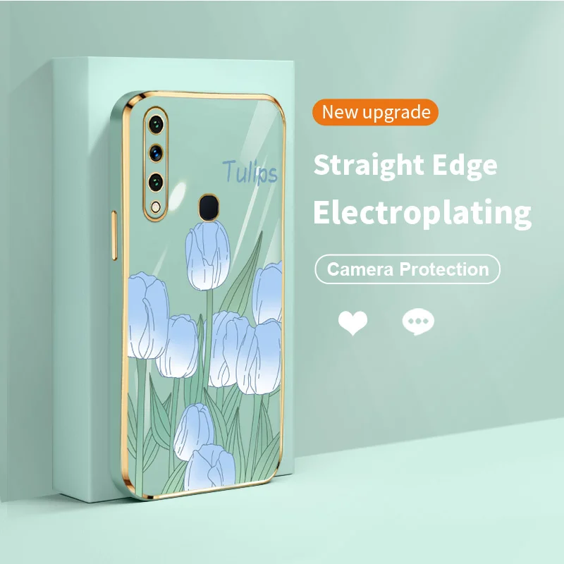 

Ultra Thin Cover Case for Huawei Y6p Y6 Pro Y7 Y7A Y7 Prime P Smart 2021 Enjoy 9E 20 SE Honor Play 8A Tulip Bush Phone Case