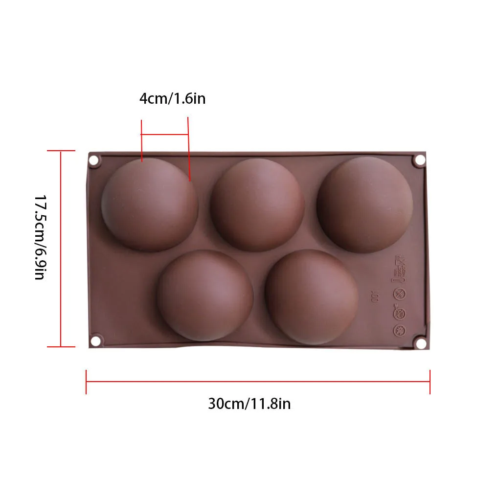 

Cake Mold Half Ball Shaped Ice Cube Chocolate Fondant Silicone Mould Home DIY Baking Tray