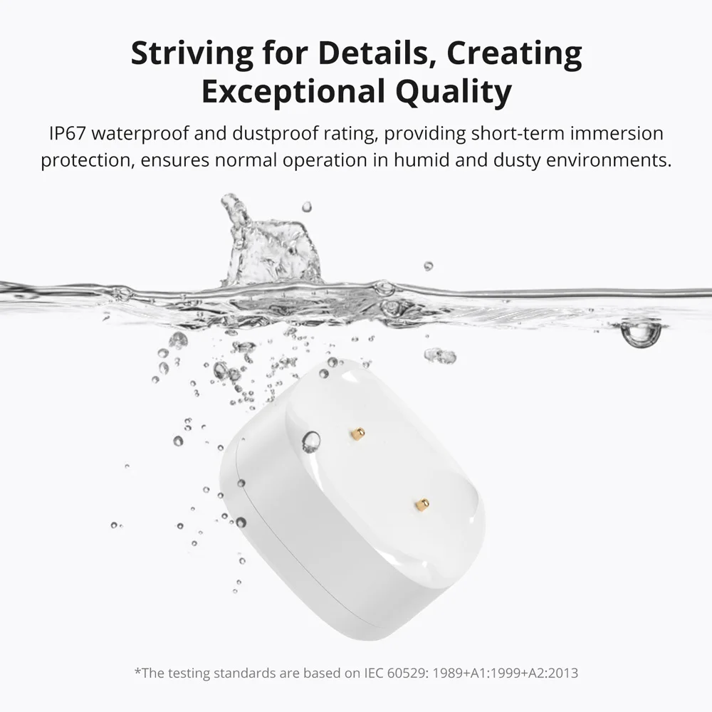 Умный датчик утечки воды SONOFF SNZB-05P Zigbee с оповещением в режиме реального времени