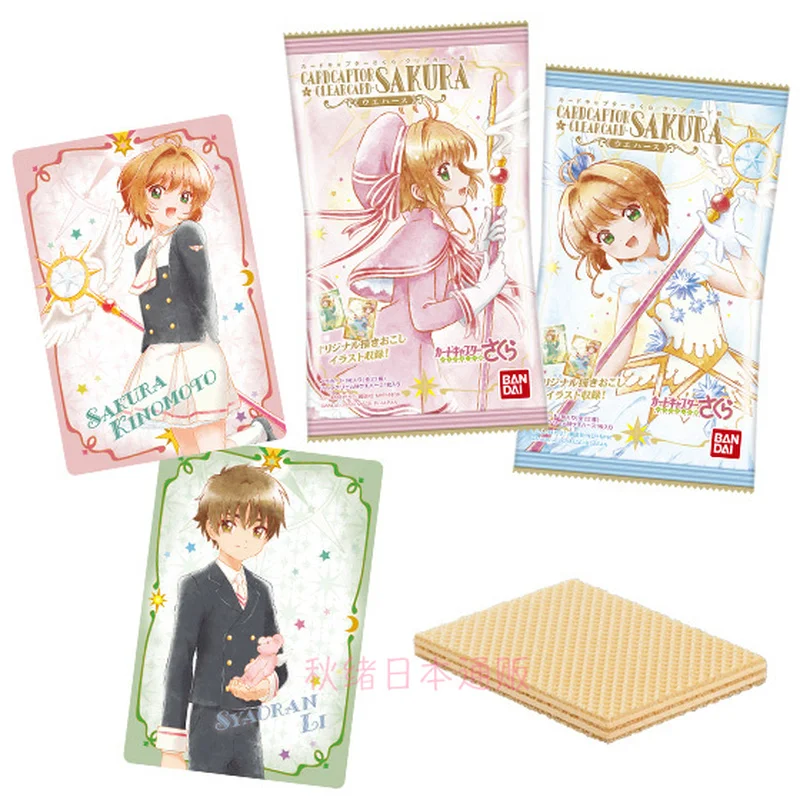 

BANDAI Japanese Anime Original Kawaii Candy Toys Cards Cardcaptor Sakura Transparent Cards 1 Figure For Boy Kids Girls Gift
