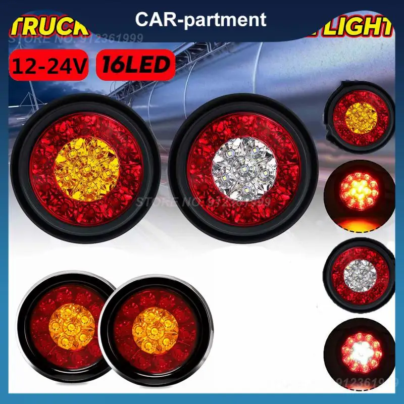 

Универсальные двухцветные стоп-сигналы для стоп-сигналов, рабочая функция, многофункциональные водонепроницаемые автомобильные круглые светодиодные задние фонари, 16 светодиодов, фонарь заднего хода и поворота
