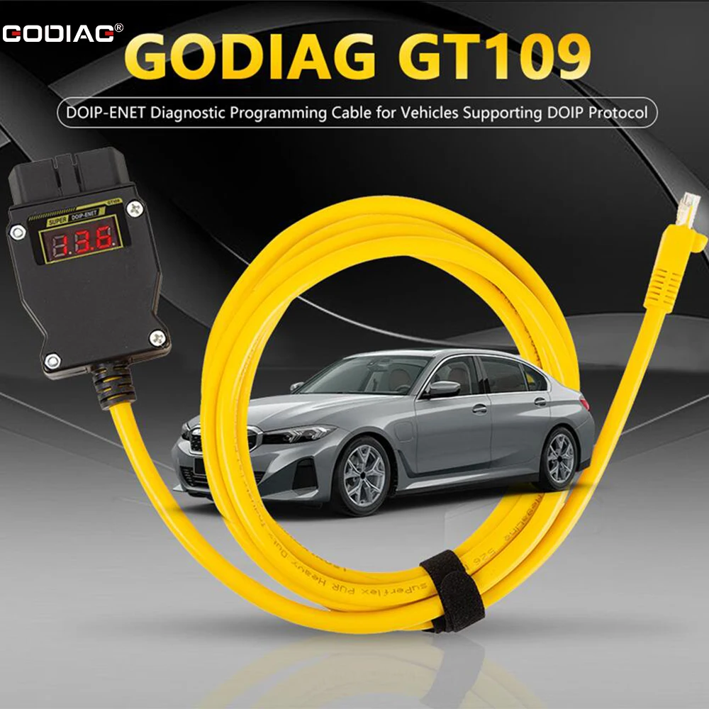 

GODIAG GT109 DOIP ENET для BMW/Benz/V W/Audi диагностический адаптер для программирования кодирования с дисплеем напряжения