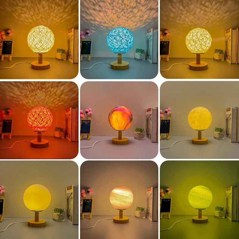 

Настольные светодиодные лампы с USB-разъемом, деревянные фонари для украшения дома, спальни, гостиной