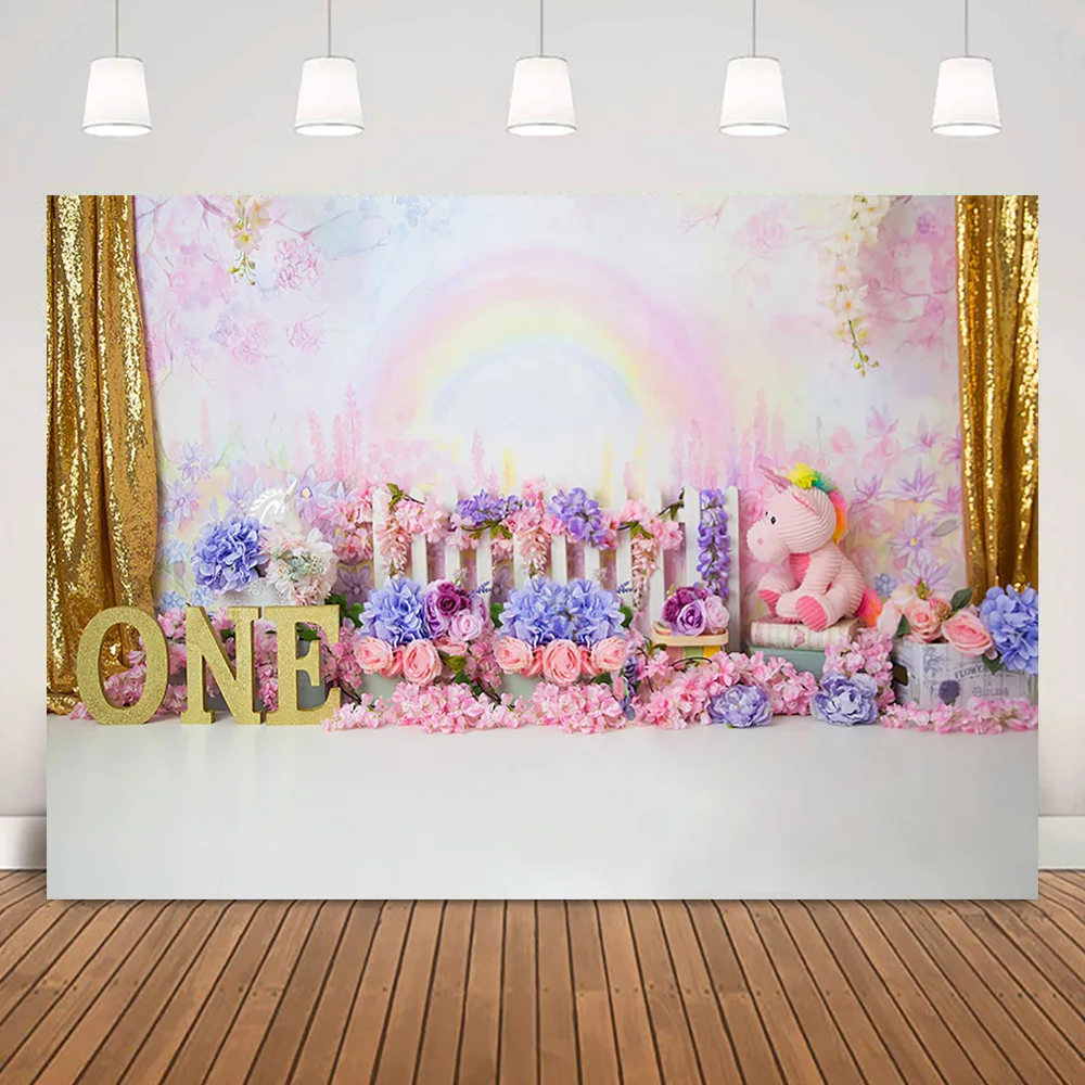 

Фон для фотосъемки с изображением арбуза, одного дня рождения, воздушных шаров, летних детских тортов