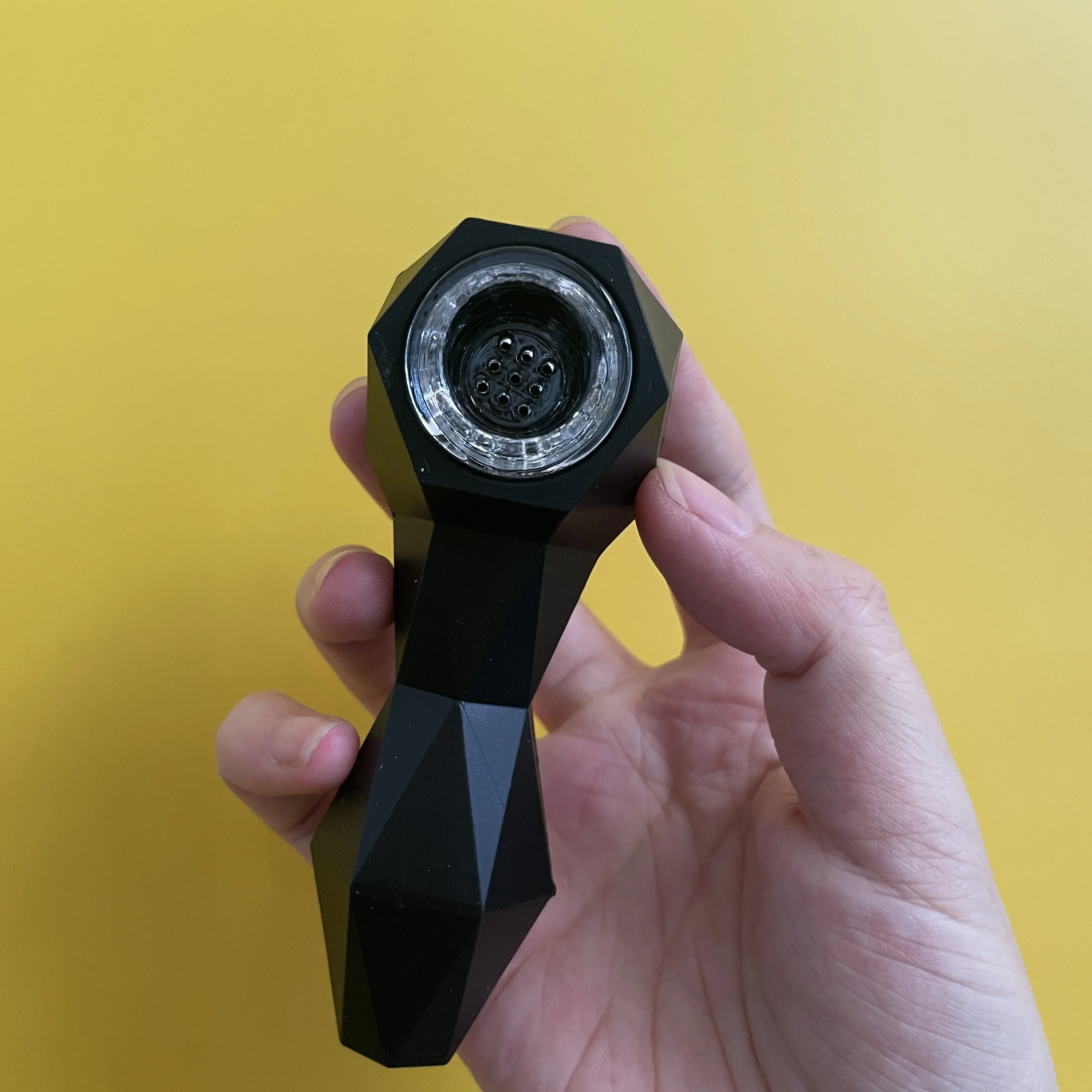 

Black Color Silicone Smoking Pipe Diamond Shape Pipe 4.2Inch