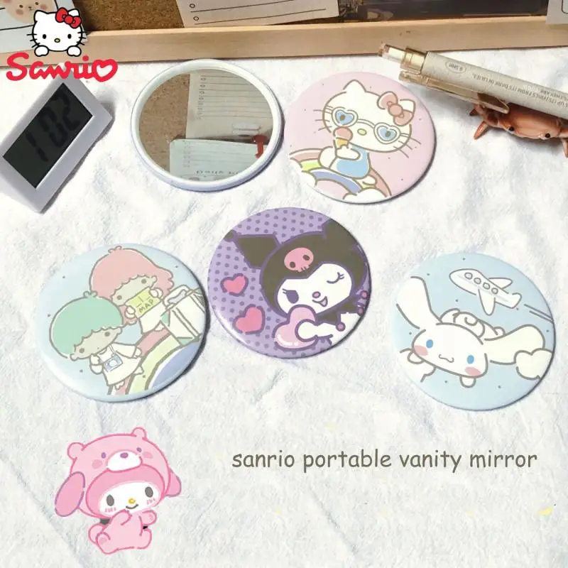 

Sanrio Cinnamoroll Hello Kitty My Melody Round Mirror Mini Portable Hd Vanity Mirror Carry Creativity Fashion Girlfriend Gift