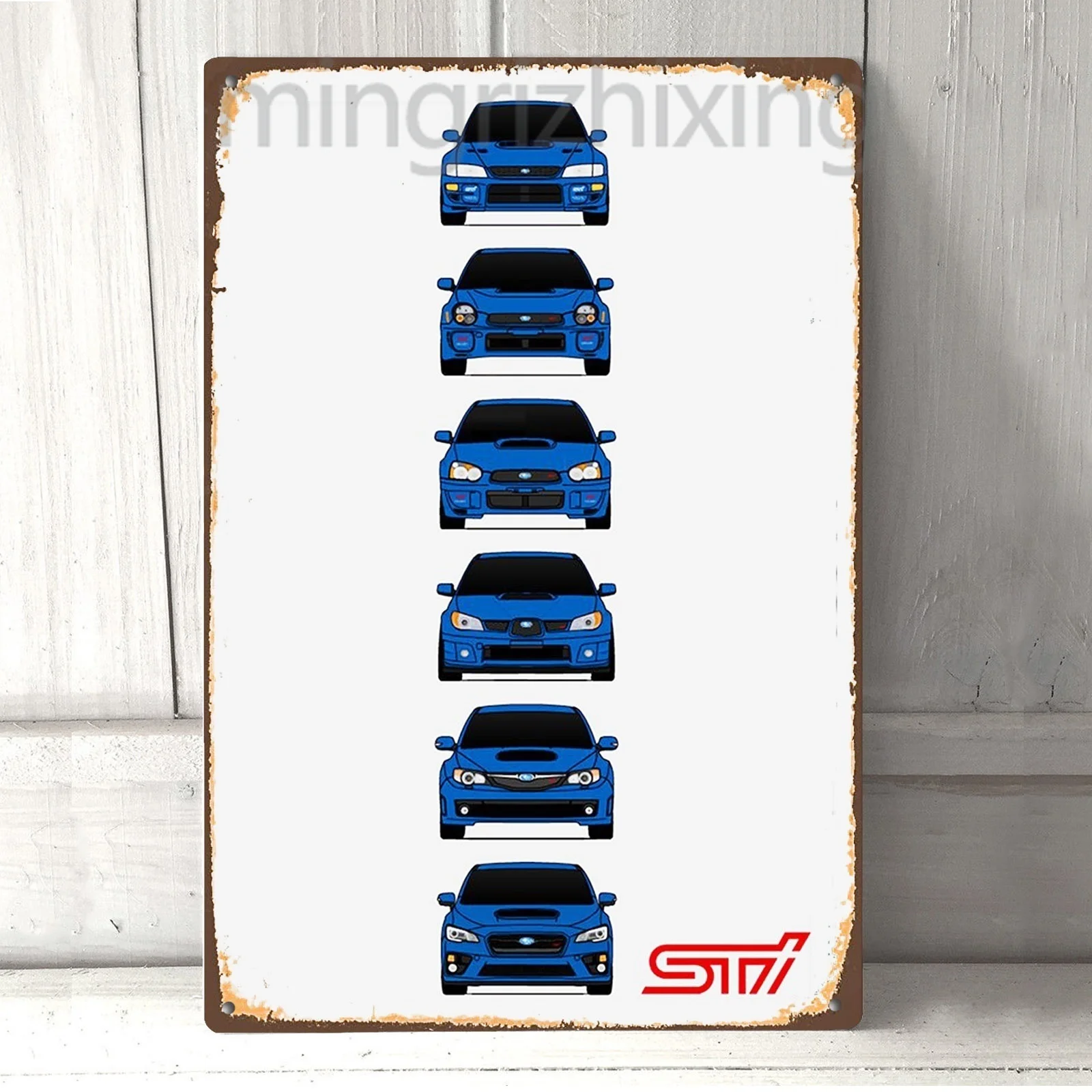 

Subaru WRX STI Evolution Vintage Retro Metal Tin Sign Metal Sign Pin Up Metal Decor Metal Art Wall Sign Wall Poster Wall Decor