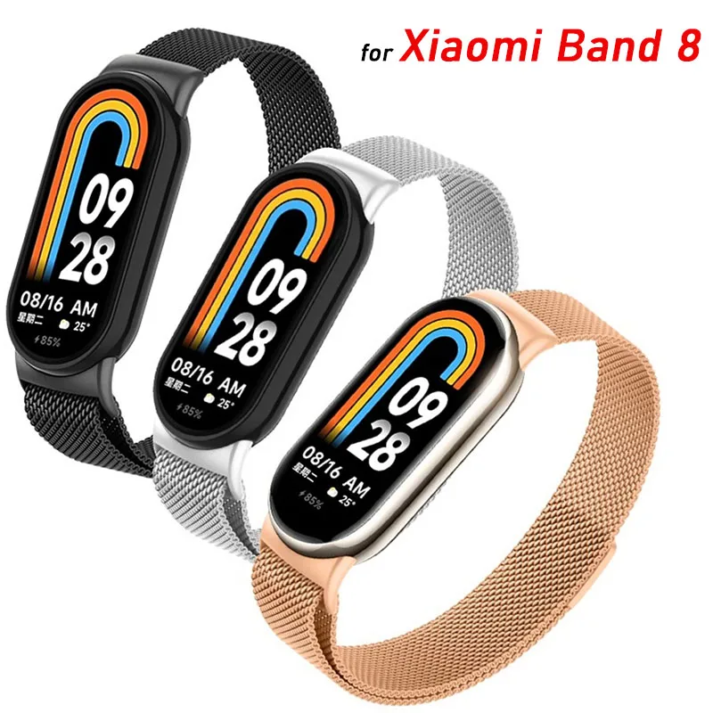 

Milanese Loop Strap For Xiaomi Mi Band 8 NFC stainless steel Quick Release belt Correa Miband8 Bracelet Mi band 8 Accessories
