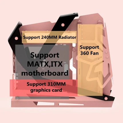 ZEAGINAL алюминиевый мини-телефон модель MATX корпус для настольного компьютера