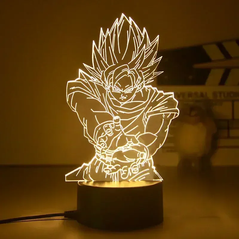 Фото Dragon Ball Z Super Saiyan Vegeta Goku Jiren Broly 3D светодиодный ночник теплый белый настольный светильник экшн-фигурки игрушки подарки №4