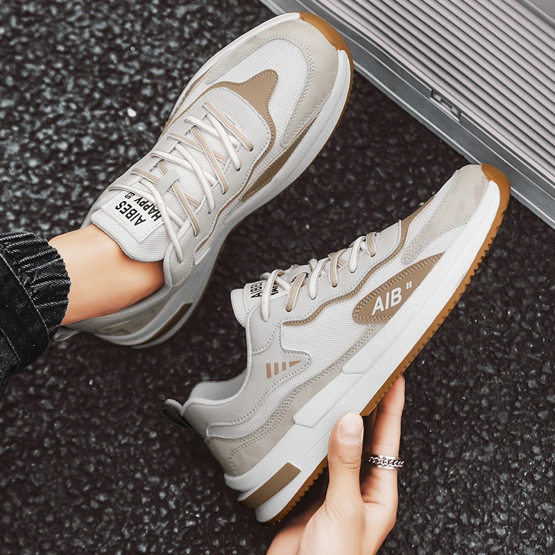 Кроссовки для мужчин Вулканизированная подошва спортивная обувь на шнуровке