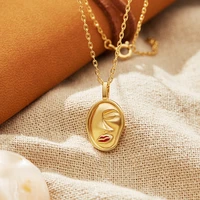 luxury simple face coin necklace for women 2022 niche new design silver clavicle chain ins style fashion trend jewelry gift