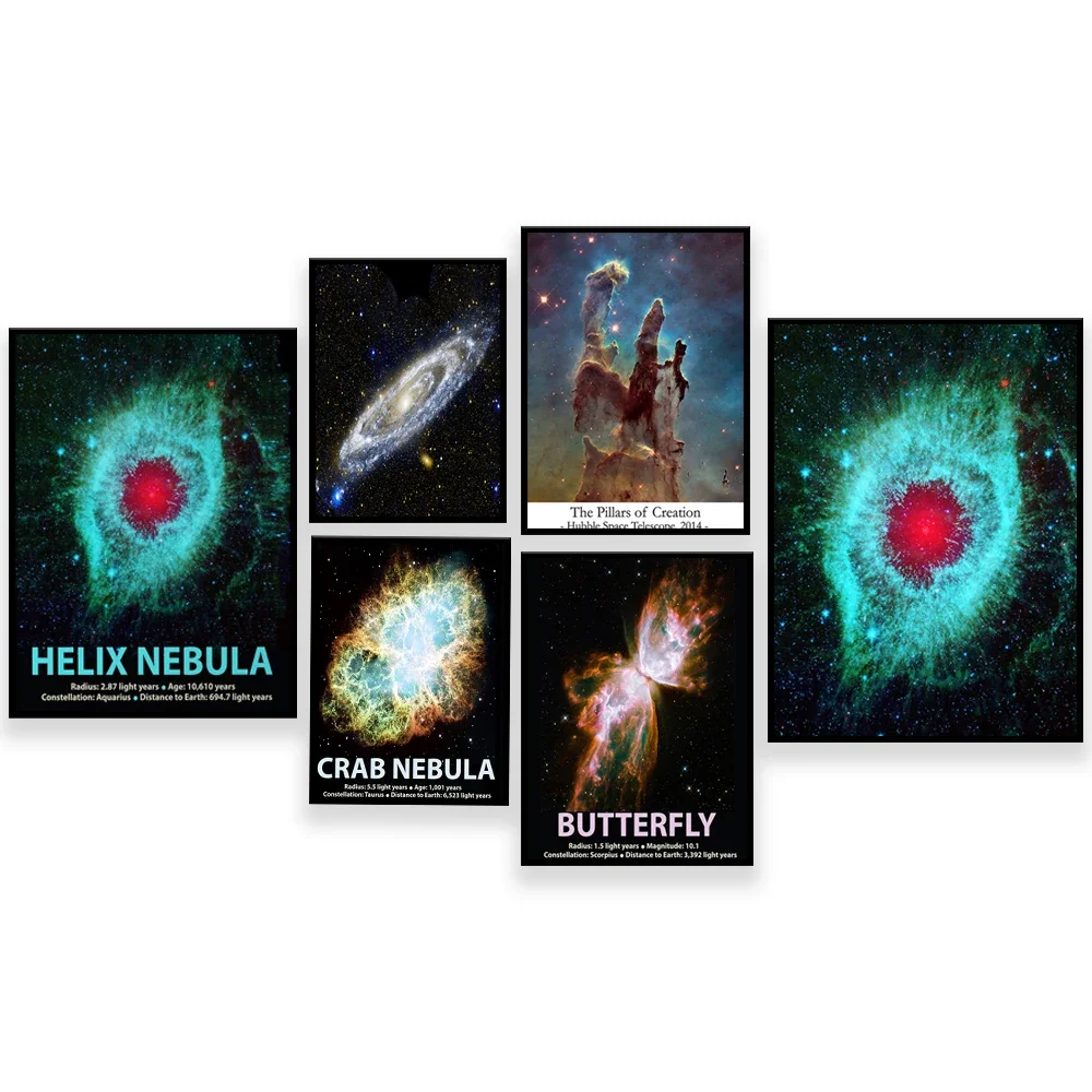 Плакат Туманности телескоп туманность космический принт Andromeda Hubble плакат