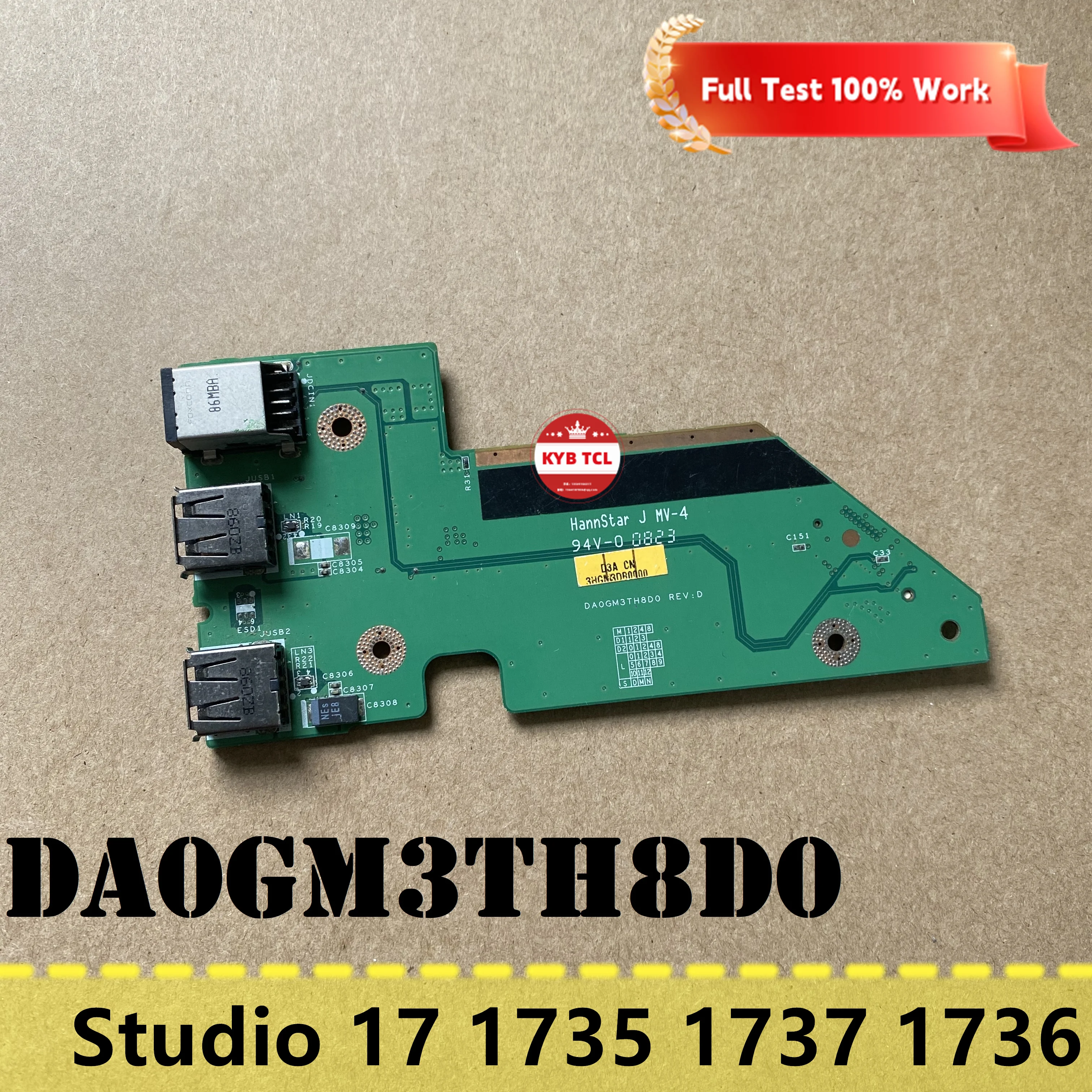 Для ноутбука Dell Studio 17 1735 1737 1736 Series плата с двумя USB и разъемом постоянного тока