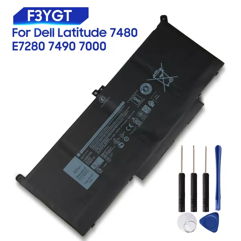 

NEW2023 Original Replacement Battery For Dell Latitude 7480 7000 E7280 7490 F3YGT DM3WC 2X39G Genuine Tablet Battery 60Wh