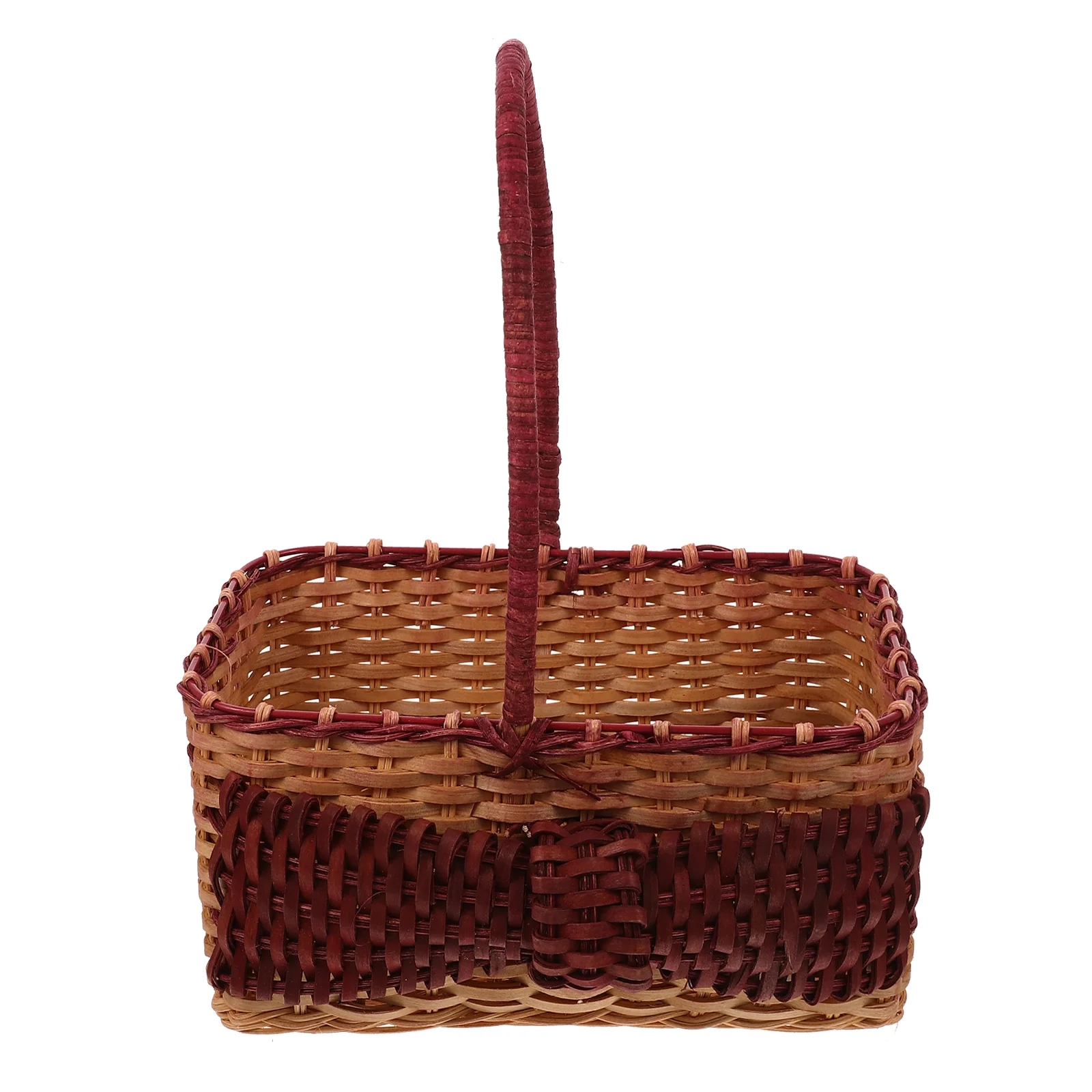 

Basket Wicker Woven Rattan Storage Picnic Baskets Serving Maple Table Seagrass Bread Egg Cutlery Fruit Flower Wedding Country