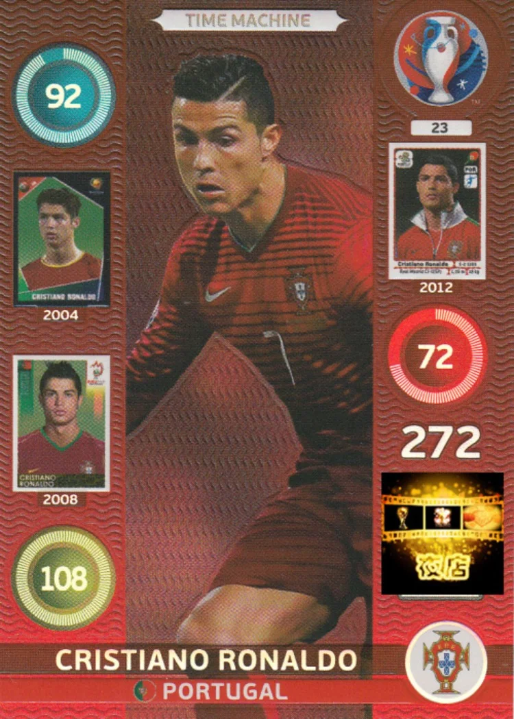 

PANINI 2016 карта чемпионата Европы, звездная карта, Португалия, Криштиану Роналду, коллекционная карта ограниченного выпуска