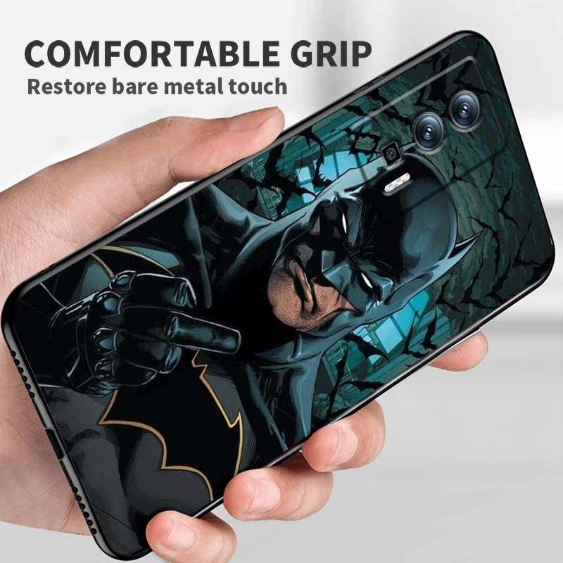 Милый мультяшный Чехол B-Batmans для Xiaomi Redmi 9A 9C 9AT 10C 9 9T 10 12C 13C A3 12 K60 A1 K50 K40 черный чехол