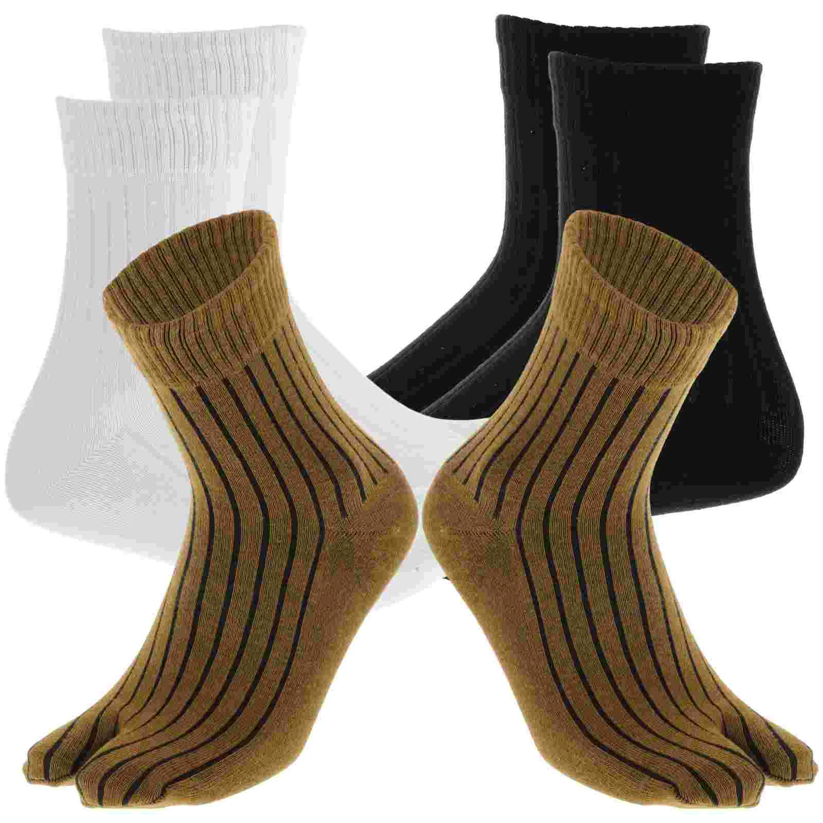 

3 Pairs Toe Separated Socks Toes Men Split Thermal Horseshoe Cotton Separator Man